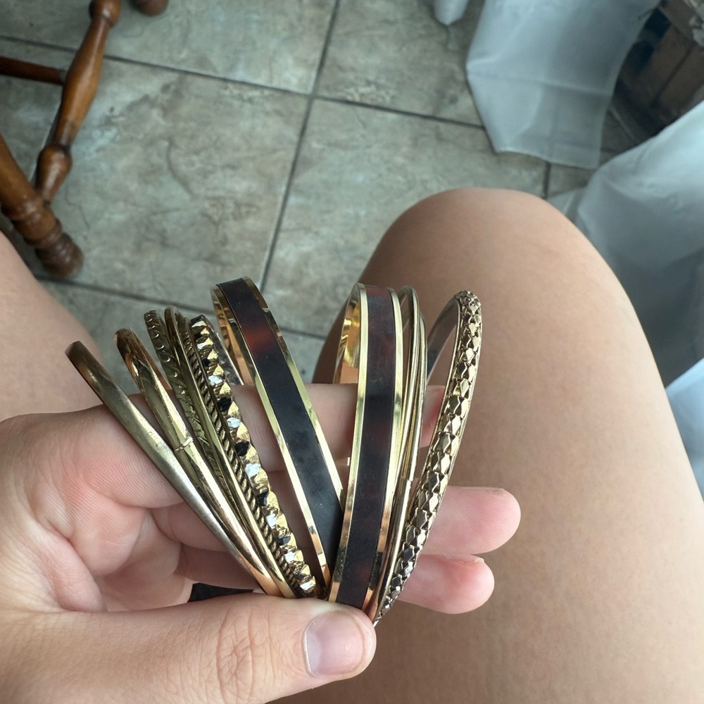 Gold and Black Bangle Set
